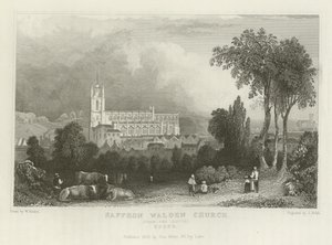 Saffron Walden Church, do Sul, Essex de William Henry Bartlett