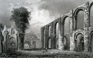 Igreja do convento do St. Botolph, Colchester, Essex, gravado por John Rogers, 1832 de William Henry Bartlett