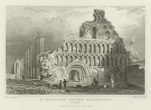 Priorado de St Botolph, Colchester, Essex de William Henry Bartlett