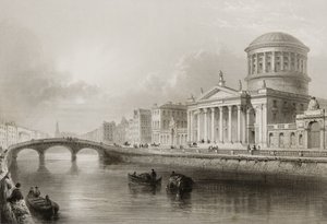 The Four Courts, Dublin, de &39;Cenário e Antiguidades da Irlanda&39; por George Virtue, de 1860
