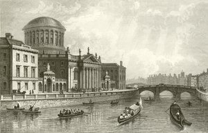 Os quatro tribunais de direito, Dublin de William Henry Bartlett