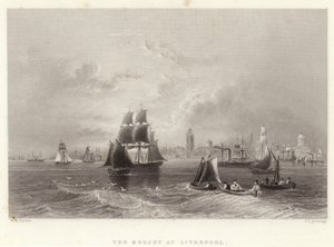 O Mersey em Liverpool de William Henry Bartlett