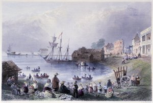 O Primeiro Mercado de Toronto - em "Canadian scenery illustrated" por Bartlett W. H. de William Henry Bartlett