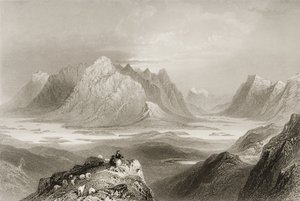 Vista, de, Cloonacartin, colina, connemara, município, galway, de, &39;Scenery, and, antiquities, de, Ireland&39;, por, george, virtue, 1860s de William Henry Bartlett