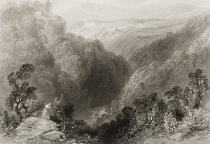 Vista de Powerscourt do Dargle, Condado de Wicklow, de &39;Cenário e antiguidades da Irlanda&39; por George Virtue, de 1860 de William Henry Bartlett