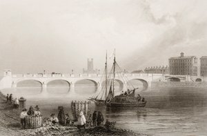 Wellesley Bridge, Limerick, Irlanda, de "Cenário e Antiguidades da Irlanda" por George Virtue, de 1860 de William Henry Bartlett