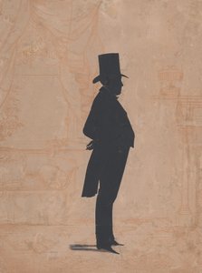 Silhueta de um homem desconhecido de cartola e cauda, 1828-83. de William Henry Brown