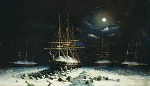 A expedição de busca naval britânica Franklin: HMS Resolute, Assistência, Intrepid e Pioneer invernada no Ártico, 1850-51