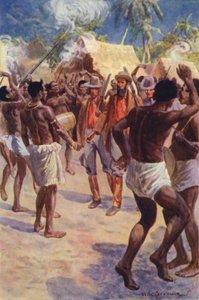 Ilustração para The Gorilla Hunters de R M Ballantyne (cor litho) de William Henry Charles Groome