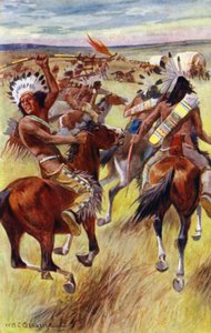 "Os fumos e o relato de espingardas mostraram que os meus amigos estavam determinados a defender-se" (cor litho) de William Henry Charles Groome