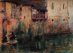 Cena do canal, Quimperle, c1907.