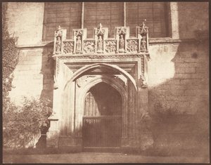 Uma porta antiga no Magdalen College, Oxford, abril de 1843 (foto)