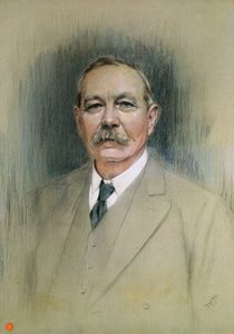 Retrato de Sir Arthur Conan Doyle (pastel sobre papel)