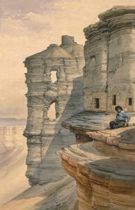 Casas de penhasco no Rio Mancos, Colorado de William Henry Holmes