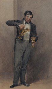 Mordomo, c.1827 (aguarela sobre papel) de William Henry Hunt