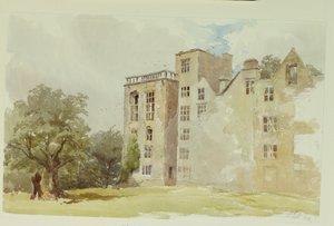 Hardwick Old Hall (aguarela sobre papel) de William Henry Hunt