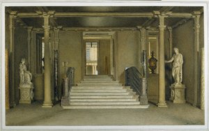 North Entrance Hall at Chatsworth House (aguarela sobre papel) de William Henry Hunt