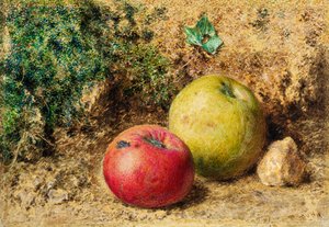 O contraste - maçãs vermelhas e verdes, c.1860 de William Henry Hunt