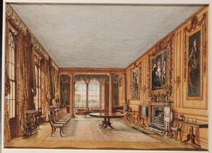A Sala de Jantar de Inverno do Conde de Essex em Cassiobury, 1821 de William Henry Hunt