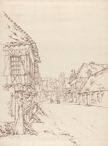 Vista de uma rua de uma cidade francesa de William Henry Hunt