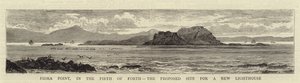 Fidra Point, no Firth of Forth, o local proposto para um novo farol de William Henry James Boot