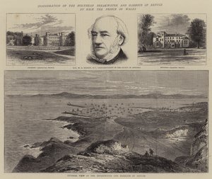 Inauguração do quebra-mar de Holyhead e porto de refúgio por SAR o Príncipe de Gales de William Henry James Boot