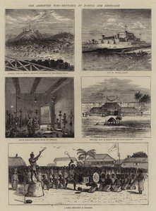 A guerra de Ashantee, esboços em Elmina e Coomassie
