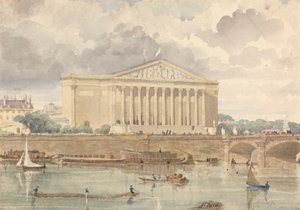 Chambre des Députés e Pont Louis XVI, 30 de Julho de 1828, 6 horas da manhã de William Henry Lake Price
