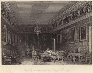 Quarto de Lord Byron no Palazzo Mocenigo (gravura) de William Henry Lake Price