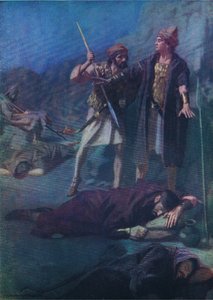 David poupa Saul, do livro bíblico publicado por Thomas Nelson, c.1950 de William Henry Margetson