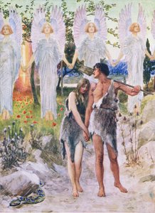 No começo, do livro bíblico publicado por Thomas Nelson, c.1950 de William Henry Margetson