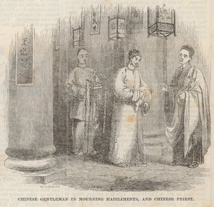 Cavalheiro chinês em habilitações de luto e sacerdote chinês de William Henry Prior