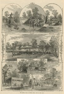 A visita da Rainha ao Victoria Park: vistas do parque (gravura) de William Henry Prior