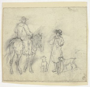 Homem com cães e outro a cavalo de William Henry Pyne