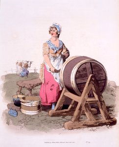 Milkmaids, de &39;os trajes de Grâ Bretanha; Visão rara e convincente das classes trabalhadoras no trabalho &39;, 1808 de William Henry Pyne