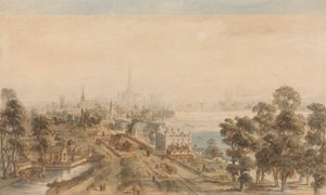Velha Londres, Vista de St. James Park Looking East de William Henry Pyne