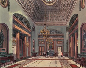 O Hall da Entrada, Carlton House de Pynes Royal Residences, 1818 de William Henry Pyne
