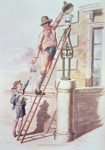 O Lamplighter de &39;Costume of Great Britain&39;, 1805 (impressão) de William Henry Pyne