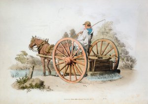 Carrinho de rega para manter a poeira nas estradas, 1808