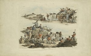 Cenas do Acampamento, 1803 (gravura colorida) de William Henry after Pyne