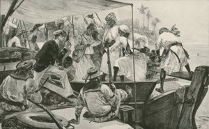 Um Oficial Naval Britânico que Revê um Dhow Escravo Árabe (litho)