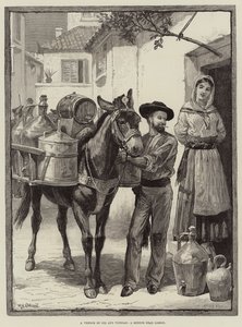 Um vendedor de óleo e vinagre, um esboço perto de Lisboa