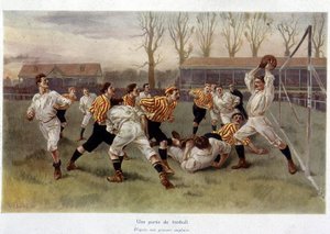 Um jogo de futebol - a partir de uma gravura inglesa