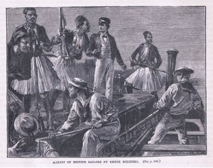 Prisão dos marinheiros britânicos por soldados gregos AD 1850