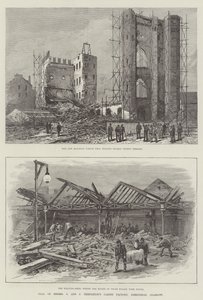 Queda de Messers J e J Templeton&39;s Carpet Factory, Greenhead, Glasgow