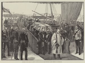 Funeral do duque de Albany, desembarque do corpo do Royal Yacht Osborne em Portsmouth de William Heysham Overend