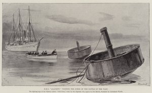 HMS Alacrity visitando a cena da batalha do Yalu