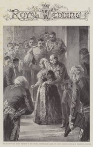 Sua Majestade a Rainha escoltou para a Capela, Palácio de Buckingham, pelo Príncipe Christian Victor de Schleswig-Holstein
