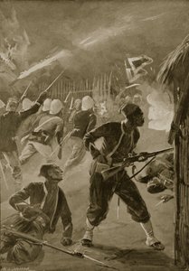Foi um ataque noturno, e o inimigo os pegou cochilando, ilustração de "Batalhas do século dezenove", de Archibald Forbes, GA Henty e Major Arthur Griffiths.