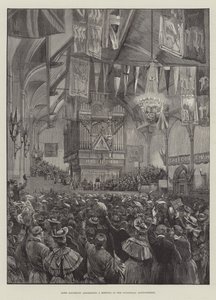 Lord Salisbury discursando em uma reunião no Guildhall, Londonderry